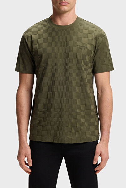 BOSS Pamuklu Relaxed Fit Bisiklet Yaka Jakarlı T Shirt Erkek T SHİRT 50559821...