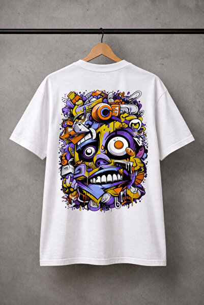 Arv T-shirt Design Colorful Faces Oversize T-Shirt
