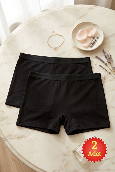 fevien Women's 2-Pack Cotton Modal Lycra Shorts Panties Body-Hugging Daily Bato
