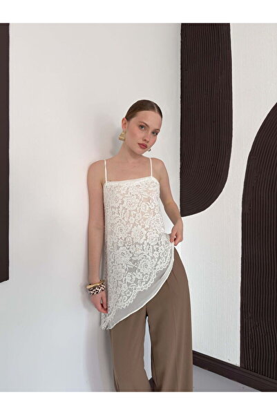 Lady Pixie Ασύμμετρη μπλούζα με τιράντες