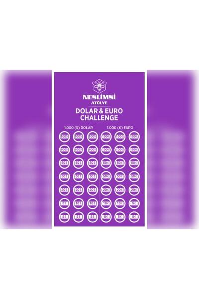 NESLİMSİ ATÖLYE Bütçe Planlayıcı Dolar & Euro Challenge Birikim Kartı (5 Adet)