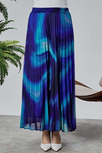 sehatex επένδυση πιέτες σιφόν με ελαστική φούστα μέσης