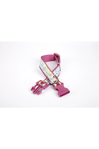 colezium Paw Patterned Woven Dog Collar 3 cm x 36-60 cm Purple