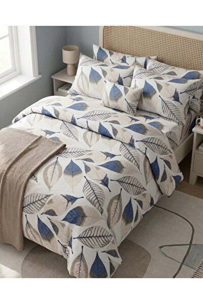 mihriban Σετ Παπλωματοθήκης Διπλού Μεγέθους με Σχέδιο Φύλλων (ΧΩΡΙΣ ΣΕΝΤΟΝΙΑ)