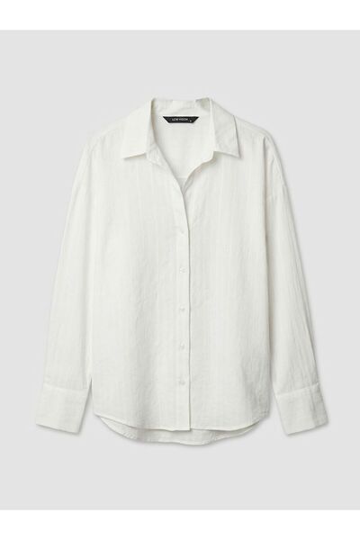 LC Waikiki LCW Vision Çizgili Oversize Kadın Gömlek
