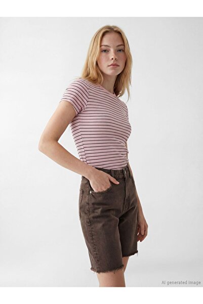 LC Waikiki Xside Crew Neck Striped Women's T-Shirt