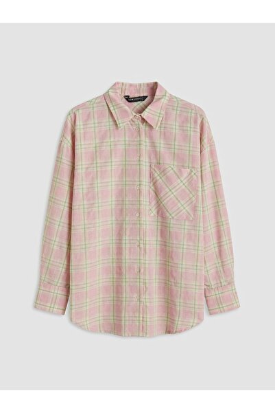 LC Waikiki LCW Modest Ekose Oversize Kadın Gömlek