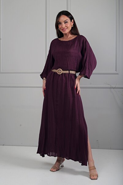 By Saygı Γυναικεία μπλούζα με μακριά μανίκια νυχτερίδα, ελαστική μέση, μακριά...