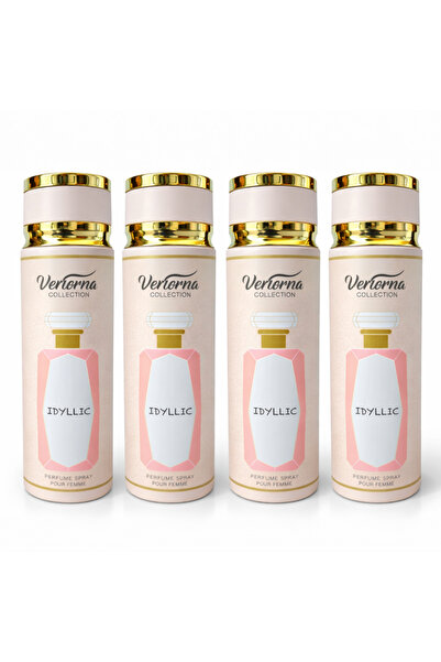 Verona Collection Σετ 4x Σπρέι Σώματος Idyllic 200ml – Φρέσκο & Κομψό Γυναικε...