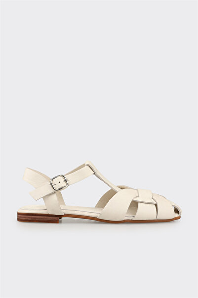 Elle Shoes Ekru Deri Kadın Günlük Ayakkabı