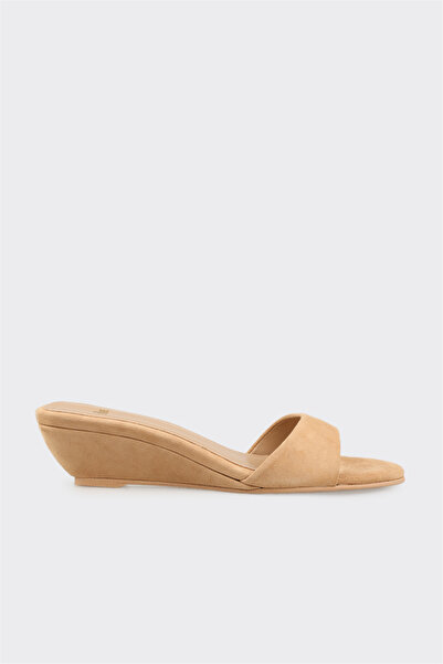 Elle Shoes Naturel Deri Kadın Terlik