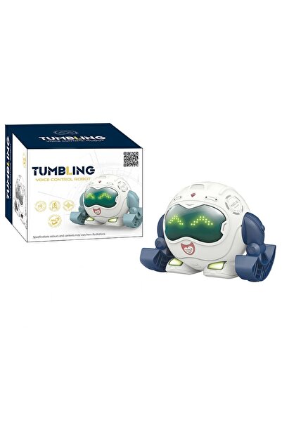 LZCZ Robot de jucarie interactiv, ce se rostogoleste 360 grade, cu sunete si ...