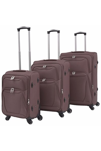 vidaxl Set de 3 cărucioare textile