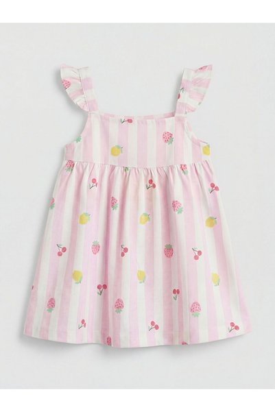 LC Waikiki Lcw Baby Square Neck Ruffle Baby Girl Dress