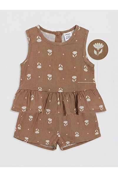 LC Waikiki Lcw Baby Floral Baby Girl Blouse and Shorts Set
