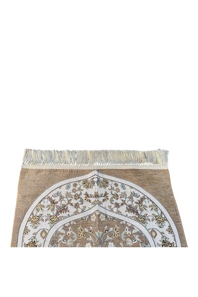 KAWSAR Luxury Soft Prayer Mat Rawdha Floral Design Light Color Non-Slip Seccade Carpet Rug