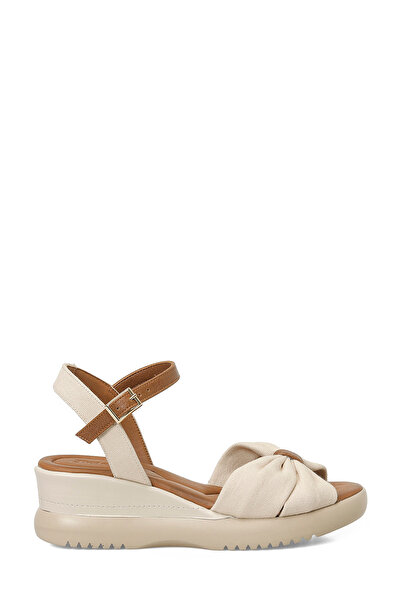 Polaris 327558.Z Μπεζ γυναικεία πέδιλα με τακούνι