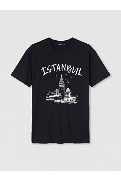 LC Waikiki Xside Crew Neck Istanbul Printed Women's T-Shirt
