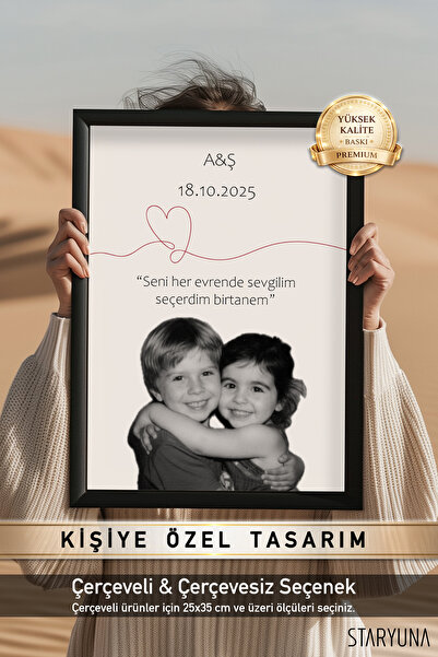 STARYUNA Kişiye Özel Çocukluk Fotoğraflı Poster, Çerçeve Seçenekli Ctyuna5033