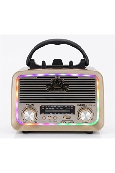 Everton Rt-301.M Bluetooth-Usb-Sd-Fm Şarjlı,Solarlı,Ledli, Nostaljik Radyo El...