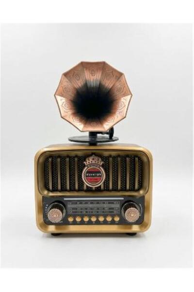 Everton Rt-606 Gramofonlu, Şarjlı, Nostaljik Radyo Bluetooth-Usb-Sd-Fm
