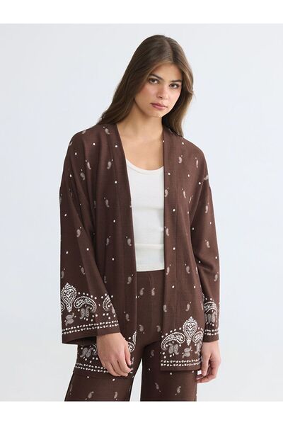 LC Waikiki Xside Shawl Collar Patterned Women's Cardigan