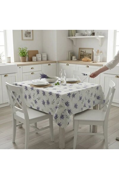 Lenjerii Deosebite Τραπεζομάντηλο με επίστρωση τεφλόν 160x220 εκ., λευκό με λ...