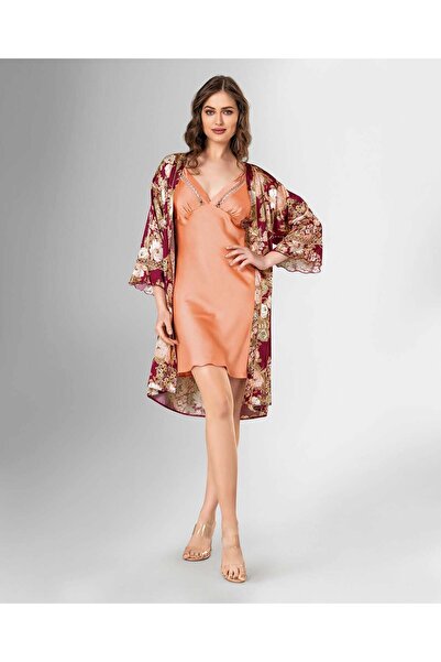 Loriva Γυναικείο Σετ Νυχτικών 2 τεμαχίων με Σχέδια και Λεπτές Τιράντες