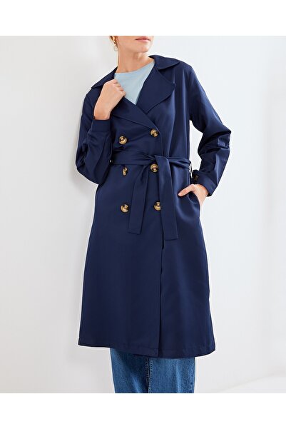 Modamorfo 5853 Καμπαρντίνα με διπλό γιακά - Navy Blue