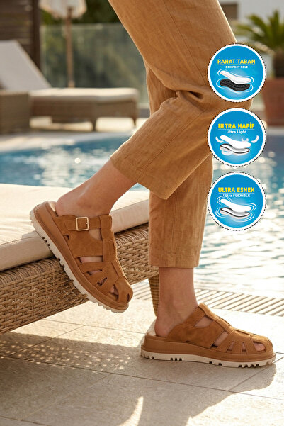 Voyager Γυναικείες παντόφλες Z797 Z Tan Suede