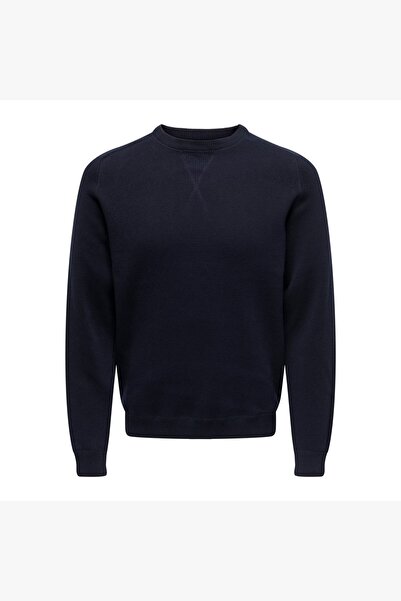 Only & Sons Pulover pentru bărbați ONSPIN REG 12 SOLID CREW KNIT, albastru ma...