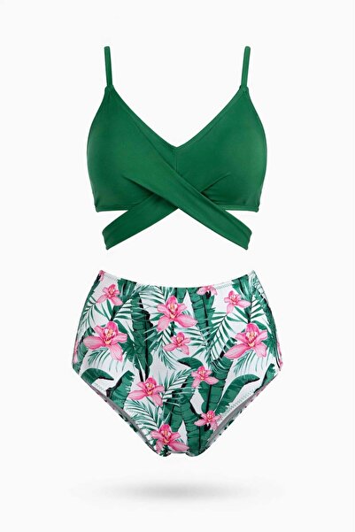 SAILOR moda Σετ μπικίνι με ψηλόμεσο σταυρό με κορδόνια