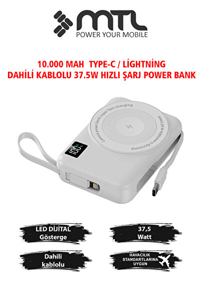 MTL Magsafe Uyumlu 3in1 37,5 Watt Hızlı Şarj Powerbank Watch ve airpods şarj ...