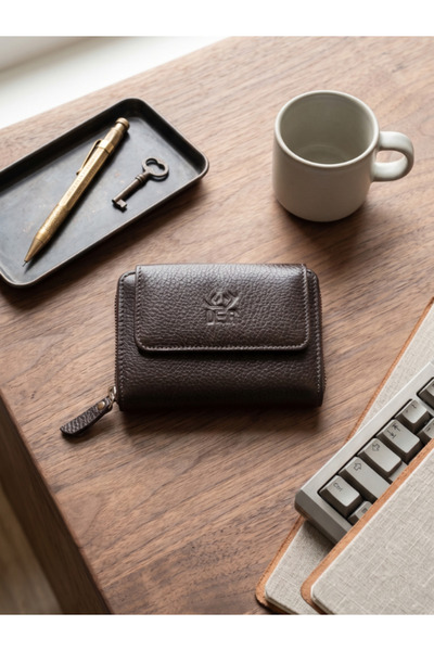 DEERDERİ Γυναικείο πορτοφόλι από γνήσιο δέρμα με φερμουάρ Grand Model