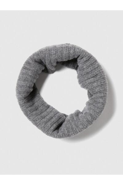 Sisley وشاح أسود للرجال من مزيج الكشمير مع قلنسوة وقفازات - 323A122HSU001