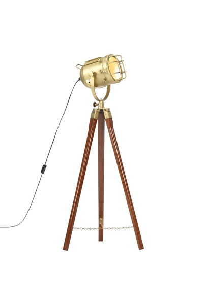 vidaxl Φωτιστικό Δαπέδου Προβολέας 97 εκ. Μασίφ Ξύλο Καφέ