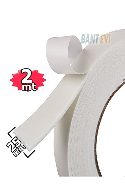 BANT EVİ Duvarda iz Bırakmayan Çift Taraflı Bant 2metre Leke Bırakmaz Bant
