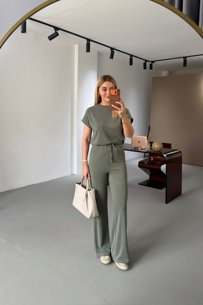 Sezgi Tekin Σετ Premium Σειράς Χακί Πικέ Μοντάλ