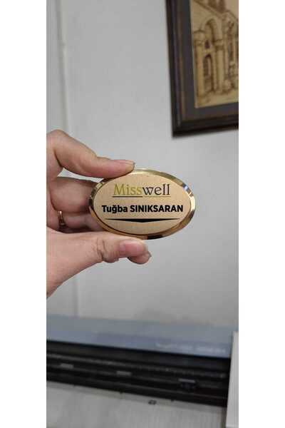 OnurAjans OVAL METAL GOLD YAKA İSİMLİĞİ