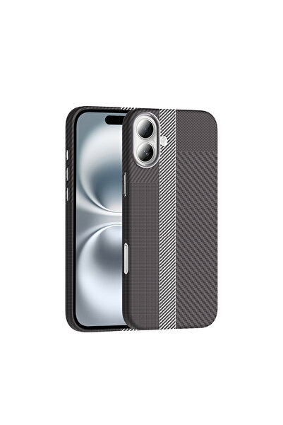 UnDePlus Apple iPhone 16 Kılıf M-safe Şarj Karbon Fiber Dizayn Gros Kapak