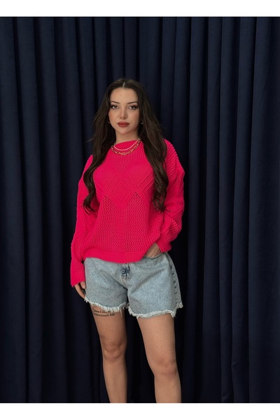 Neva Wear Καλοκαιρινό πλεκτό πουλόβερ με διάτρητο σχέδιο φλοράλ μπακλαβά