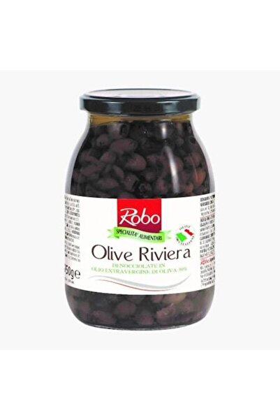 ROBO Măsline negre Riviera fără sâmburi în 39% ulei de măsline 950g