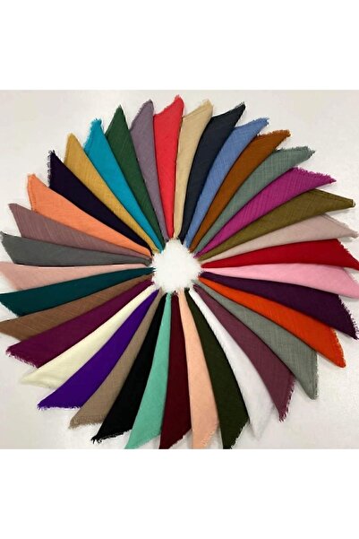 Empressco 10 Plain Flamed Cotton Gift Scarves Assorted (Mixed Color)
