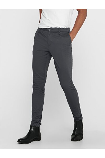 Only & Sons Ανδρικό γκρι παντελόνι Onscam Chino Pk 6775 - 22016775