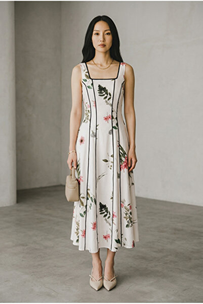 chicera Flora Zarafet Midi Elbise