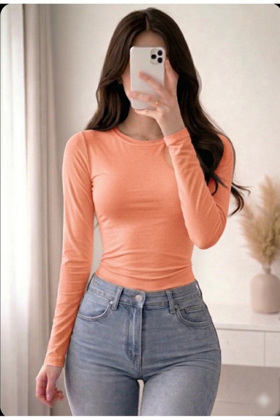 Azram Fashion Kadın bisiklet yaka body