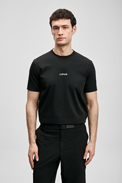 Lufian 111020322 Marcus Modern Graphic T-Shirt Ανδρικό T-Shirt ΜΑΥΡΟ