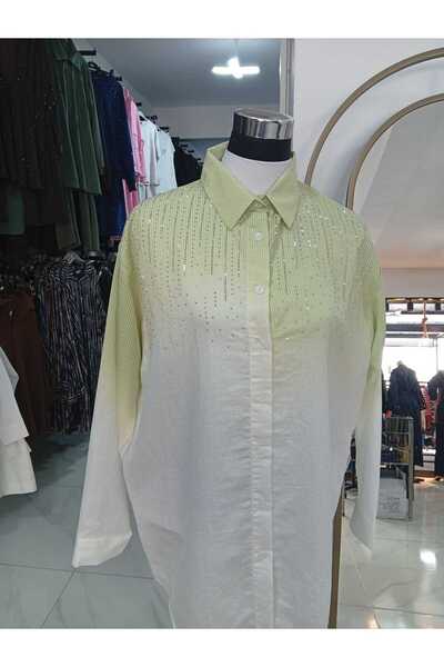 HCR GİYİM Blush Shine Taş Detaylı Gömlek