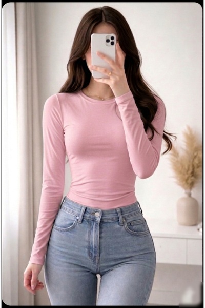 Azram Fashion Kadın bisiklet yaka body