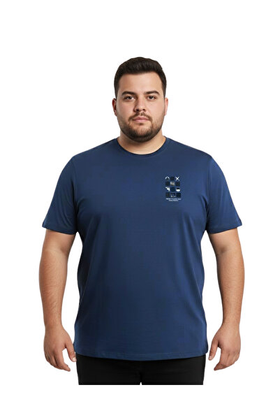 BattalModa تي شيرت رجالي كبير الحجم برقبة دائرية وأكمام قصيرة مقاس 3XL-4XL-5X...